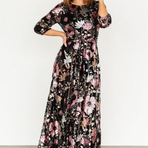 Destiny Sequin Maxi Dress | Black Multi