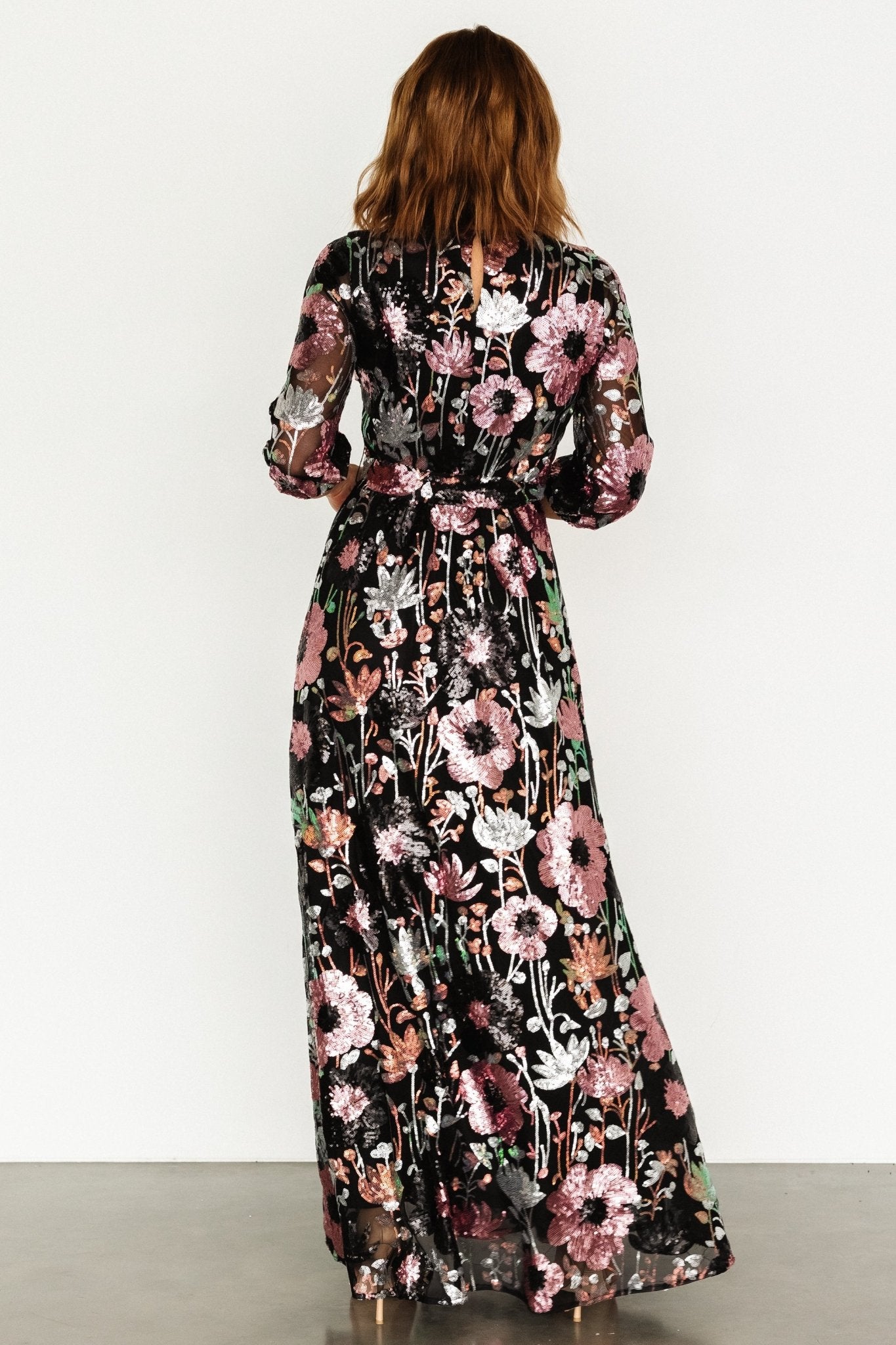 Destiny Sequin Maxi Dress | Black Multi - Image 5