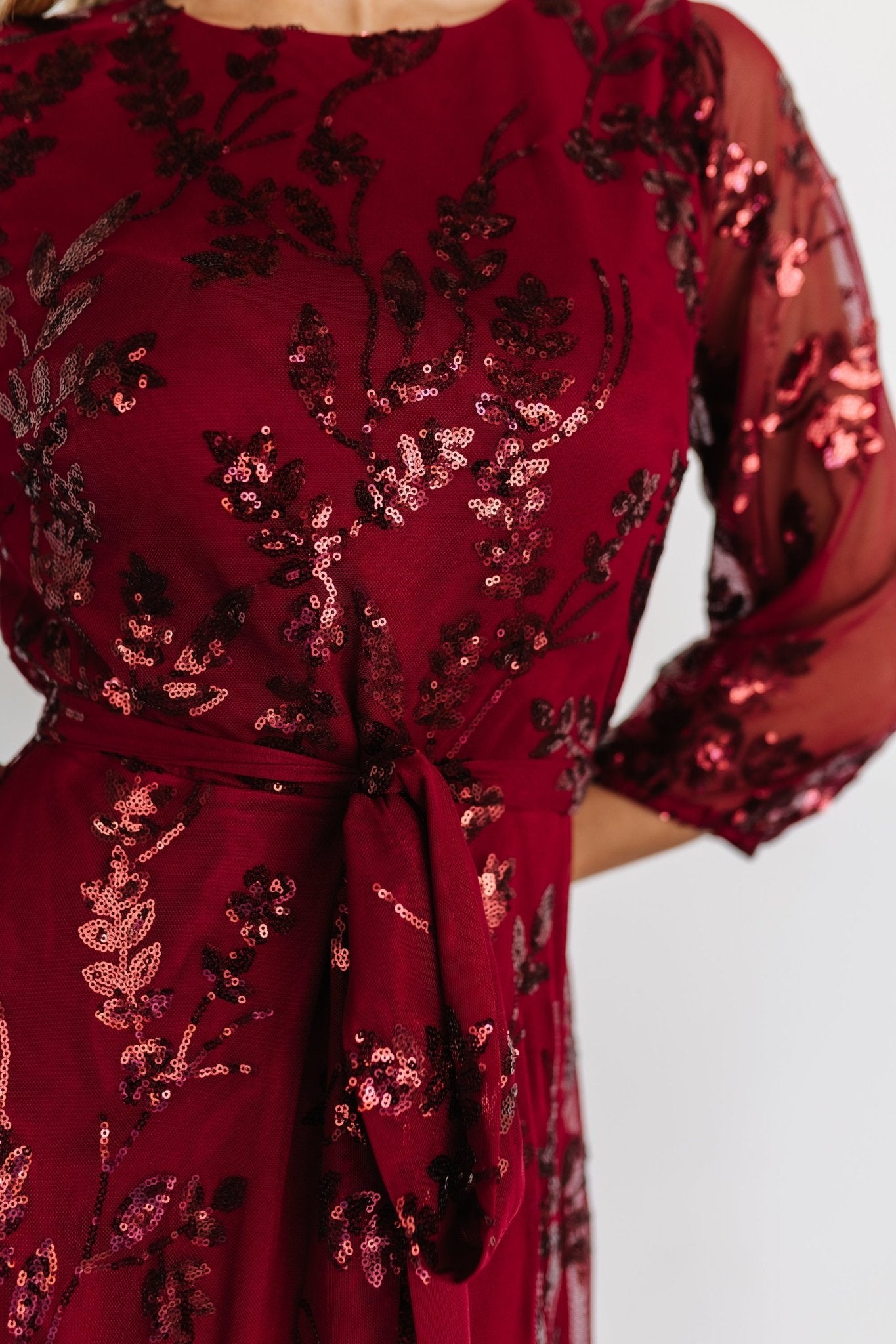Destiny Sequin Maxi Dress | Wine - Image 2