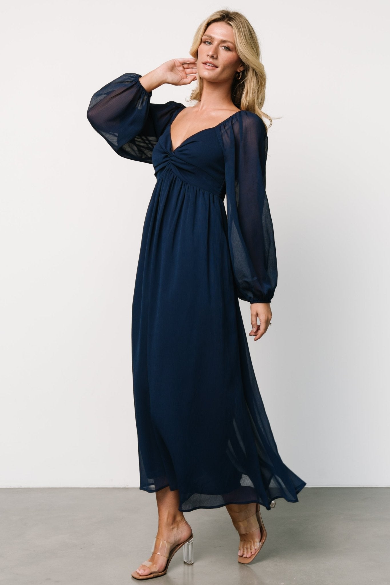 Dione Midi Dress | Navy - Image 3