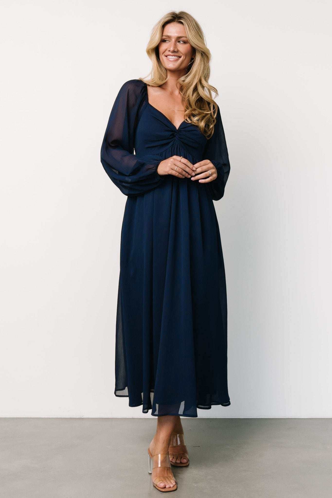 Dione Midi Dress | Navy - Image 5
