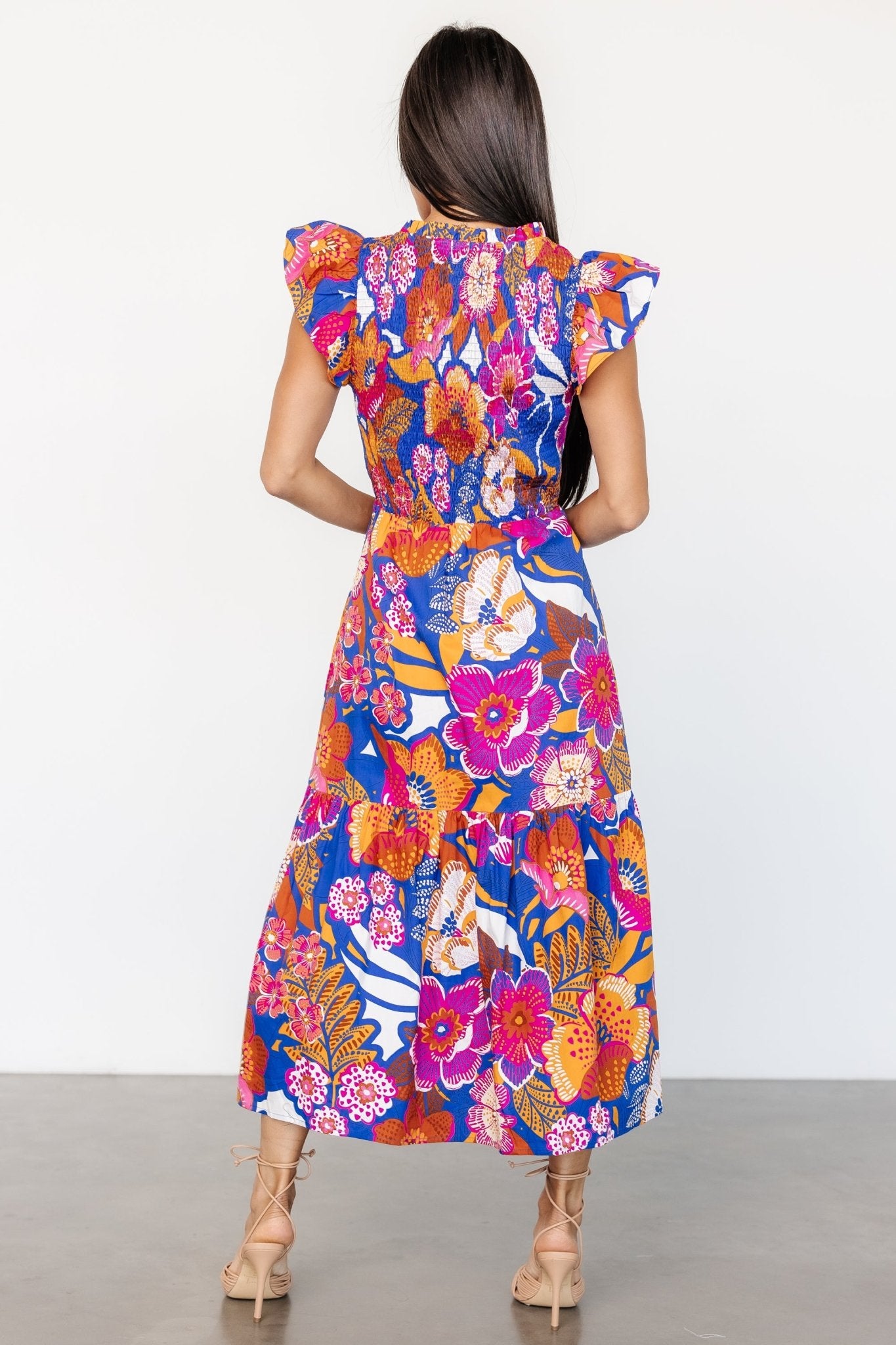 Dominique Midi Dress | Cobalt + Fuchsia Multi - Image 5