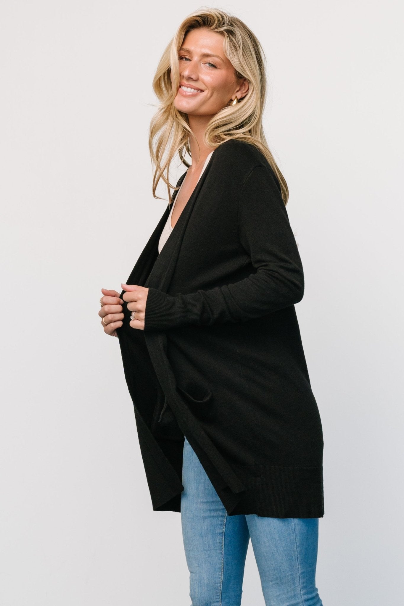 Edison Cardigan | Black - Image 8