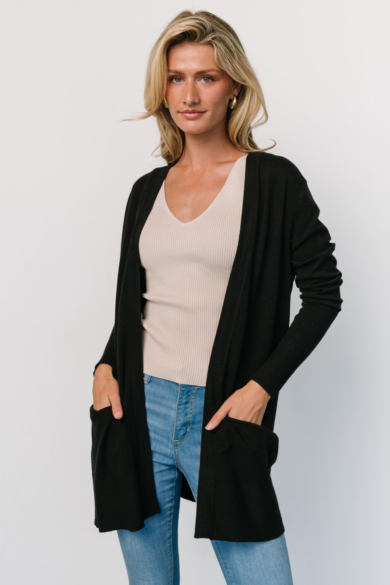 Edison Cardigan | Black - Image 2