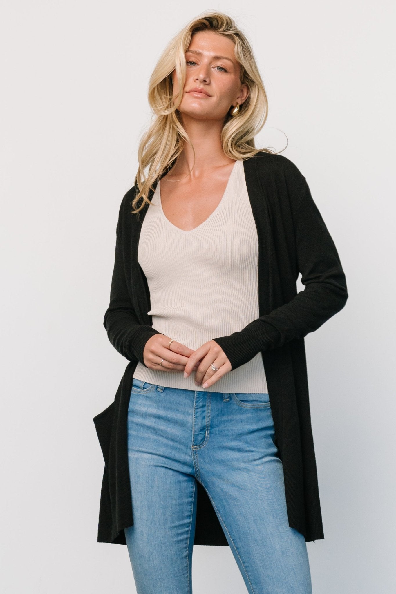 Edison Cardigan | Black - Image 6