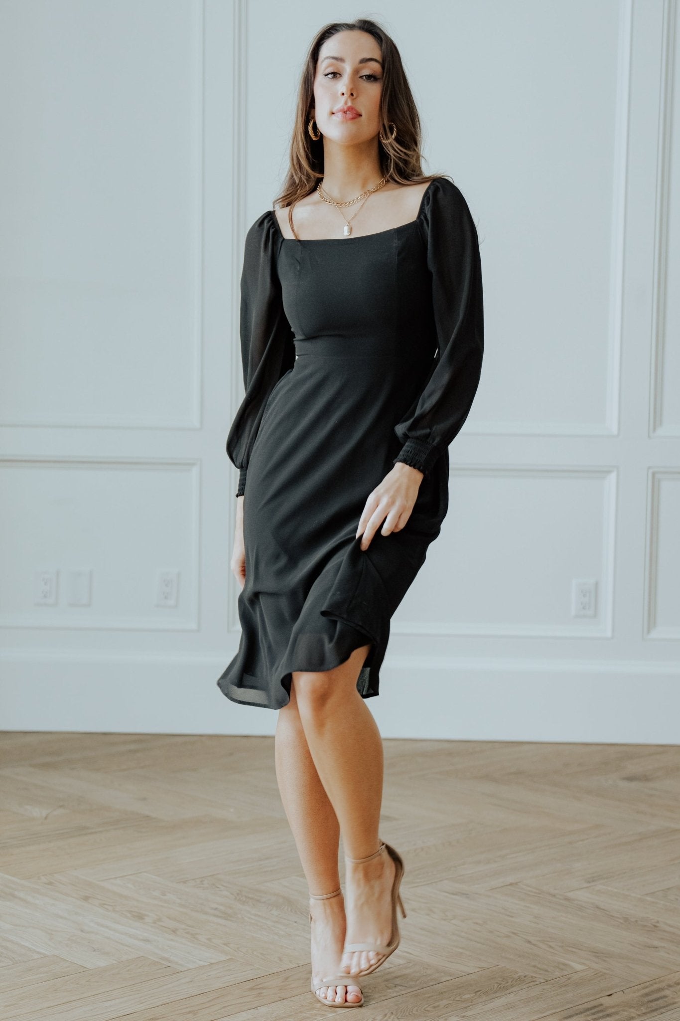Elise Short Dress | Black - Image 4