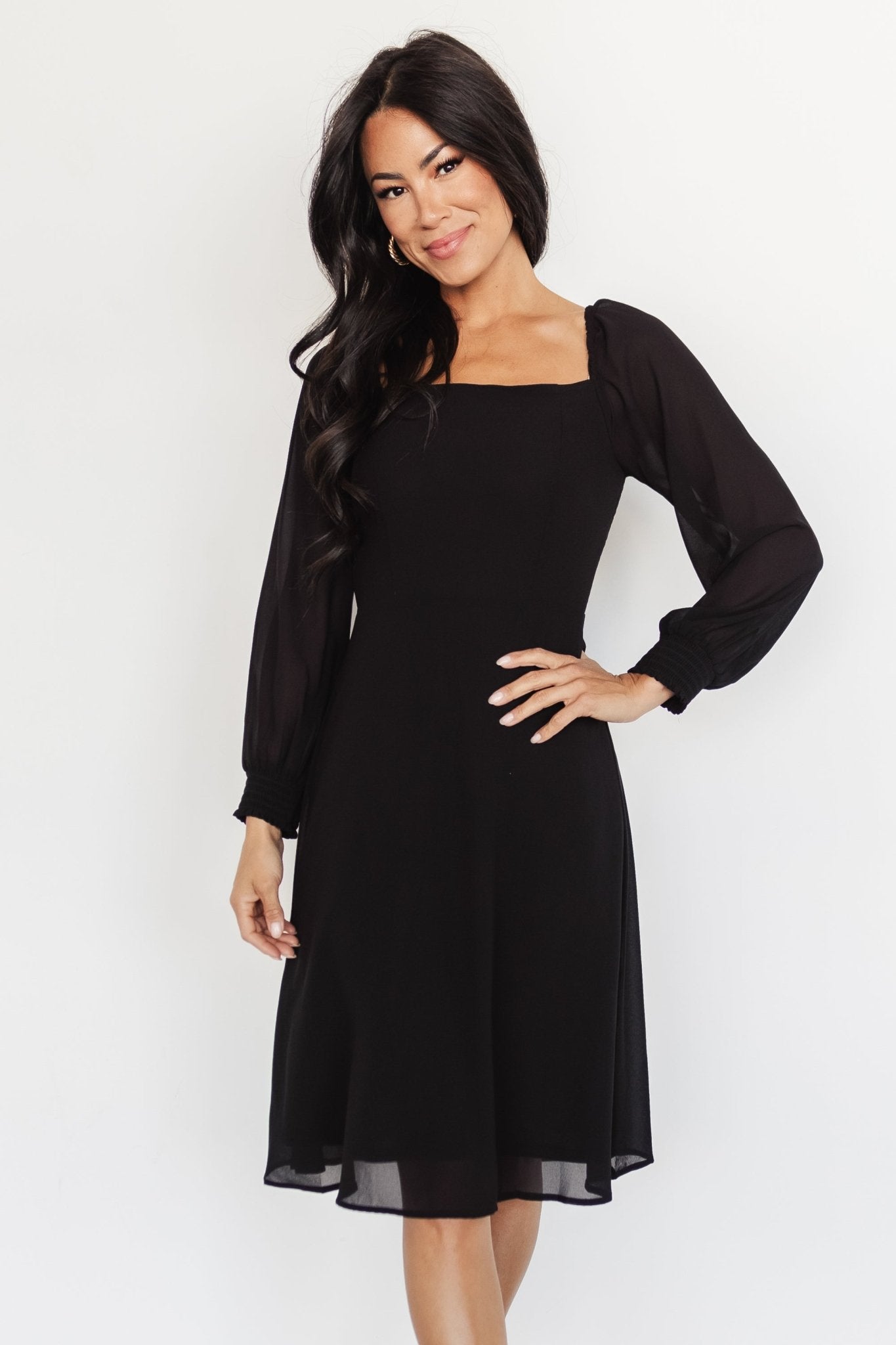 Elise Short Dress | Black - Image 7