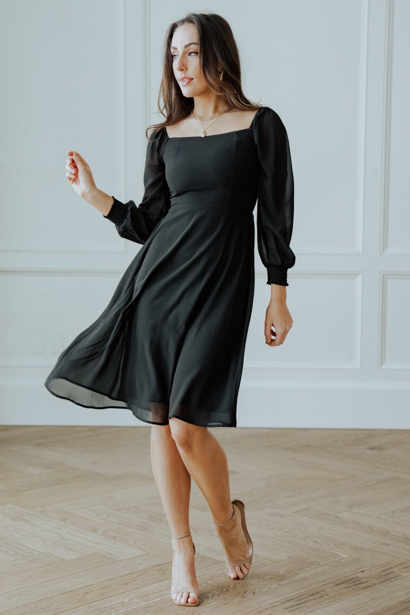 Elise Short Dress | Black - Image 2