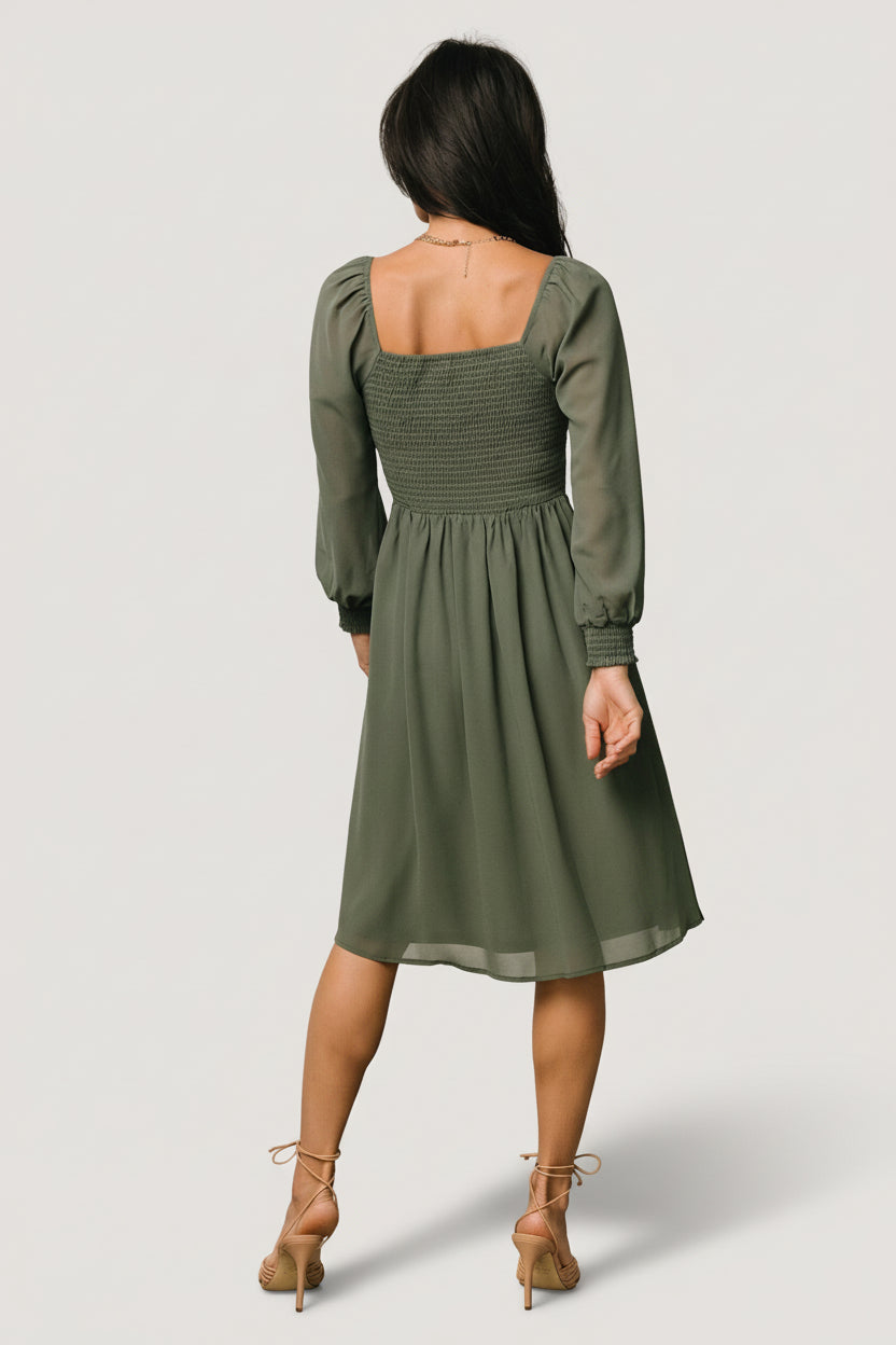 Elise Short Dress | Dark Sage - Image 5