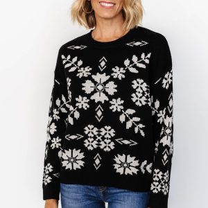 Elsa Sweater | Black + Off White