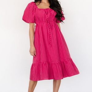 Erica Dress | Pink Gingham Print