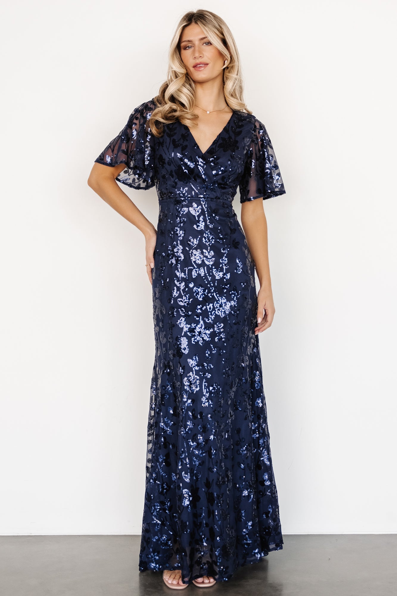 Esme Sequin Dress | Navy - Image 6