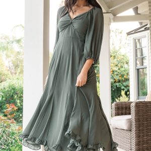 Estefania Maxi Dress | Dark Sage