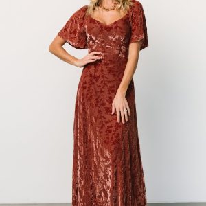 Everley Velvet Maxi Dress | Cinnamon