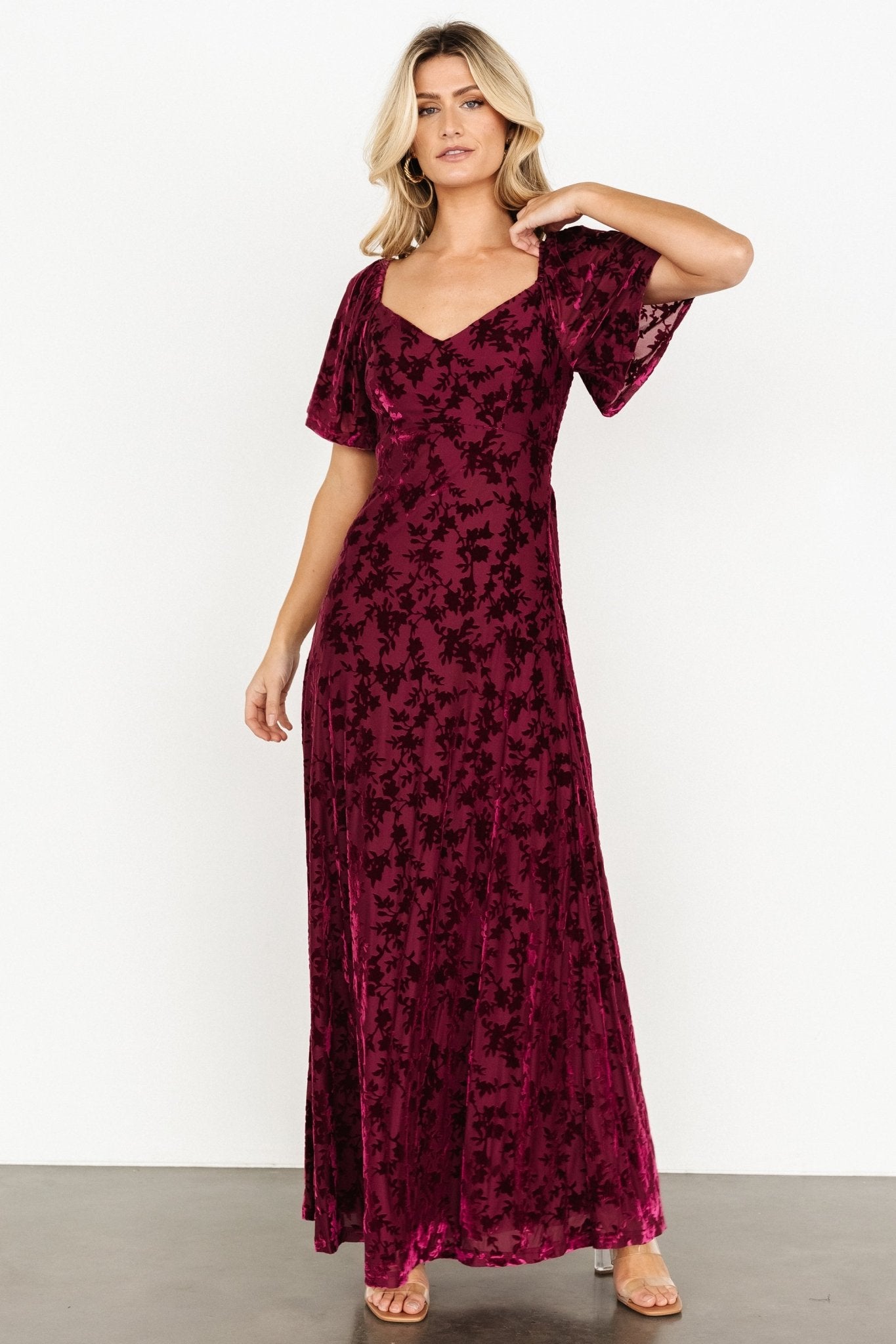 Everley Velvet Maxi Dress | Mulberry - Image 6