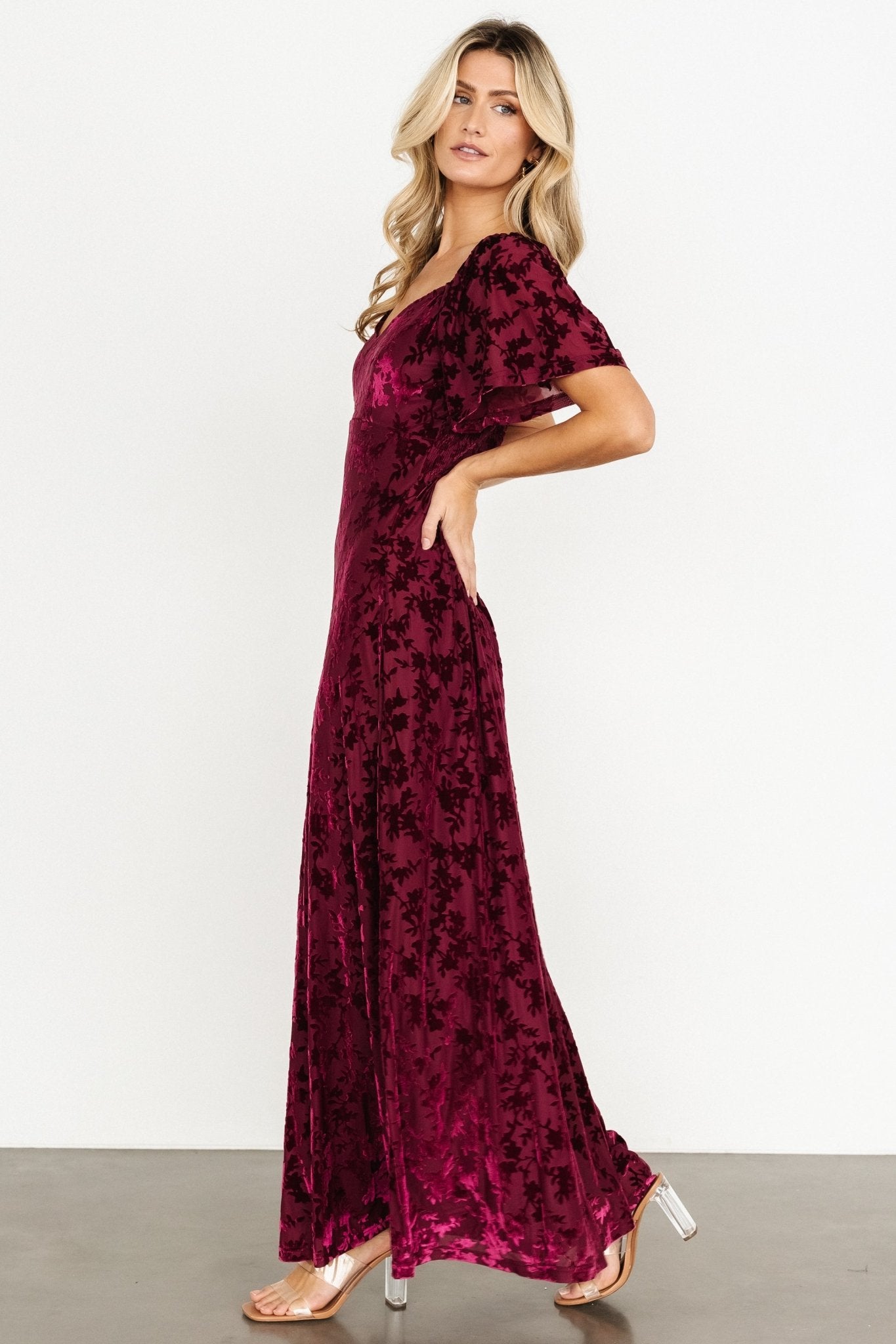 Everley Velvet Maxi Dress | Mulberry - Image 3