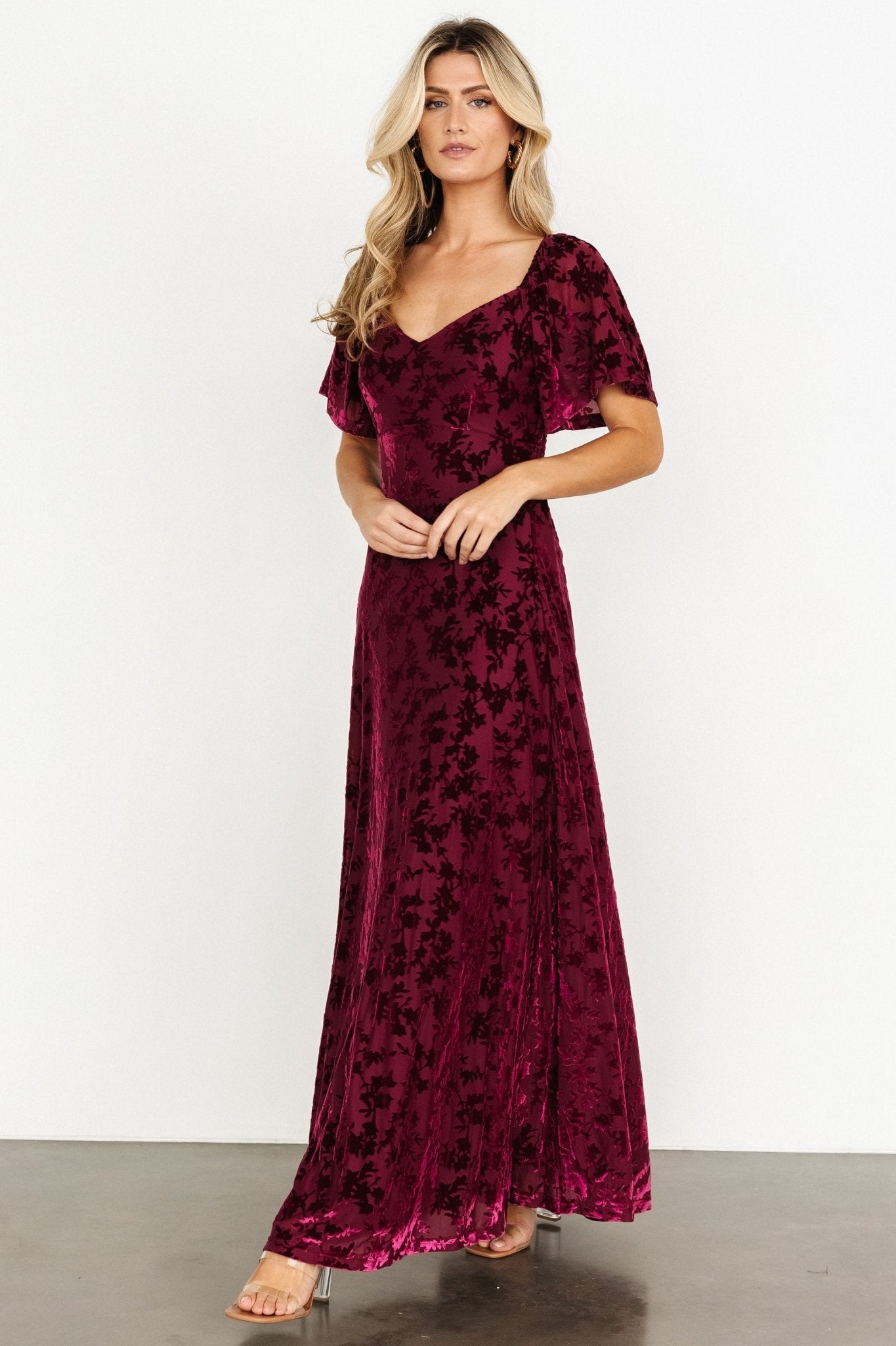 Everley Velvet Maxi Dress | Mulberry - Image 7