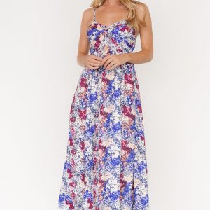 Evette Sweetheart Tank Dress | Blue Multi