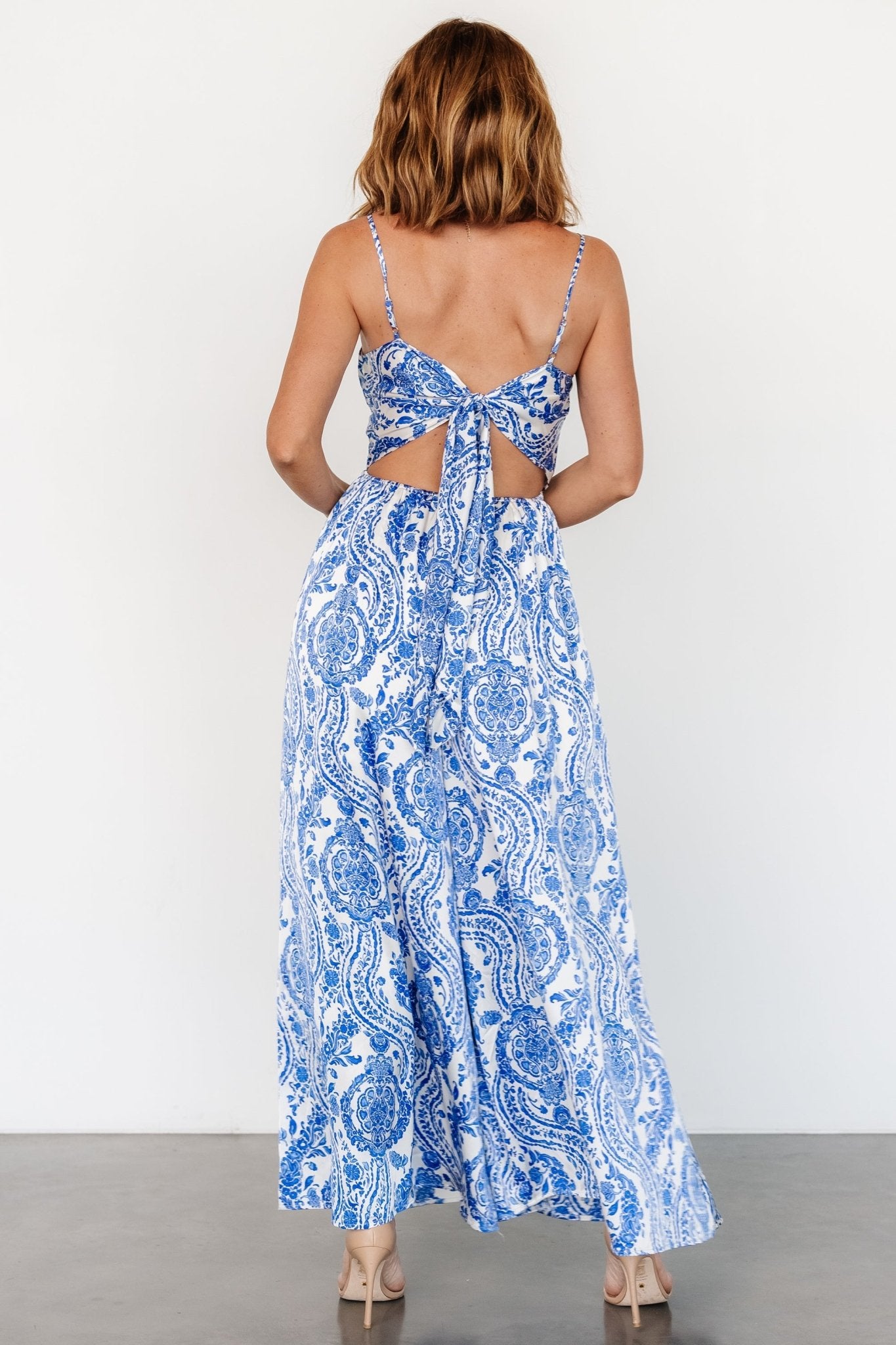 Evia Jumpsuit | Blue + White Print - Image 4