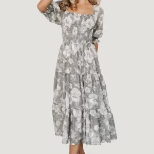 Fabian Jacquard Midi Dress | Dusty Sage