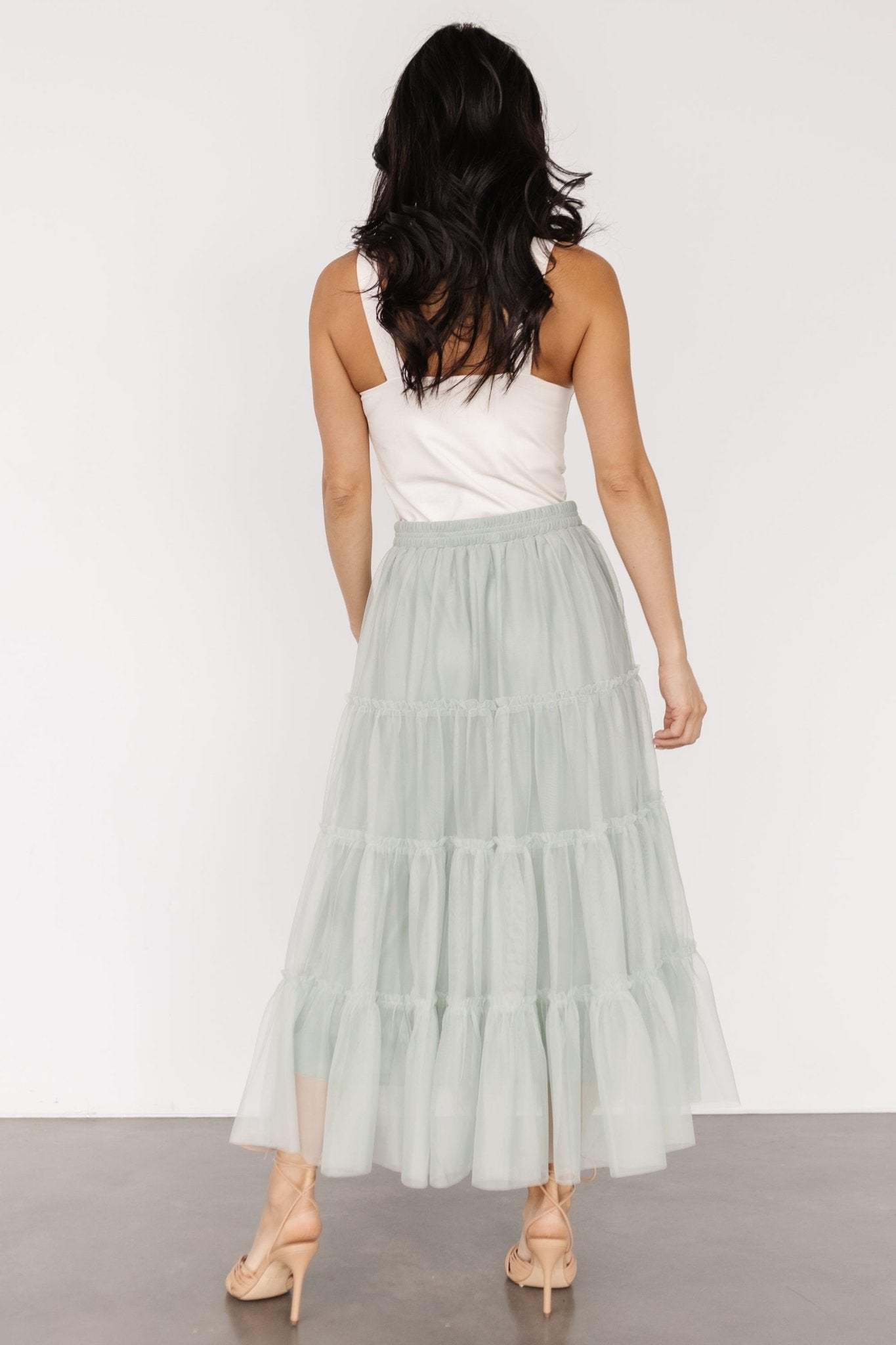 Galena Tulle Skirt | Light Sage - Image 4