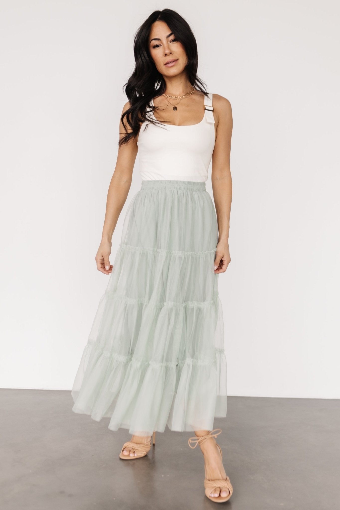 Galena Tulle Skirt | Light Sage - Image 2