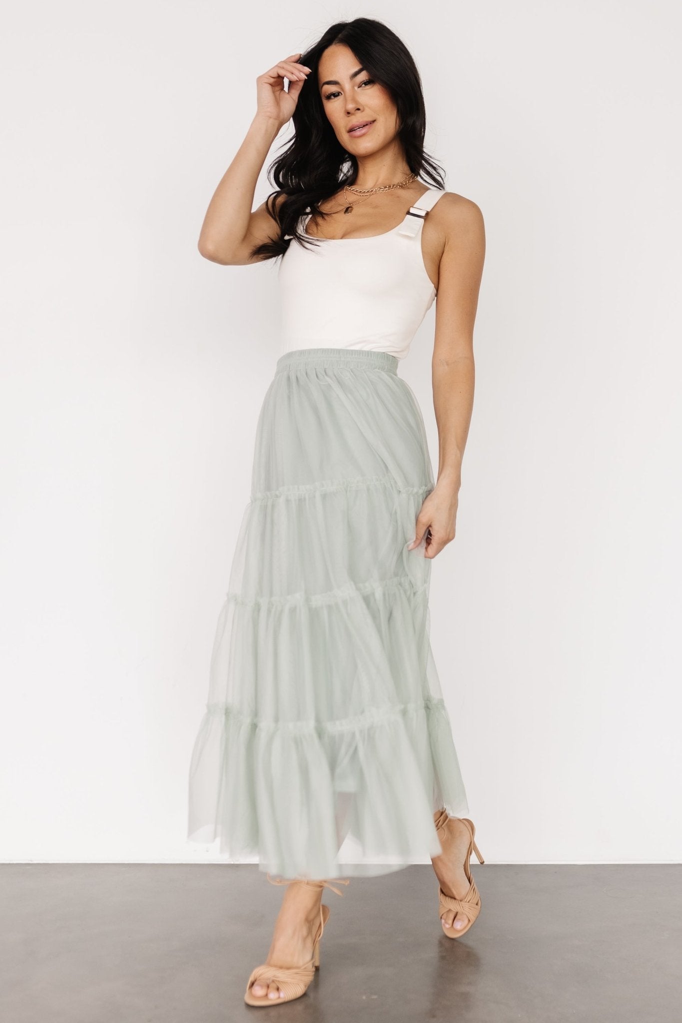Galena Tulle Skirt | Light Sage - Image 6