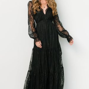 Gloria Lace Maxi Dress | Black