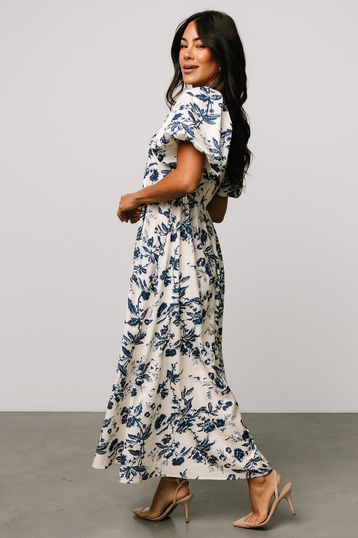 Graceland Maxi Dress | Cream + Navy Floral - Image 4