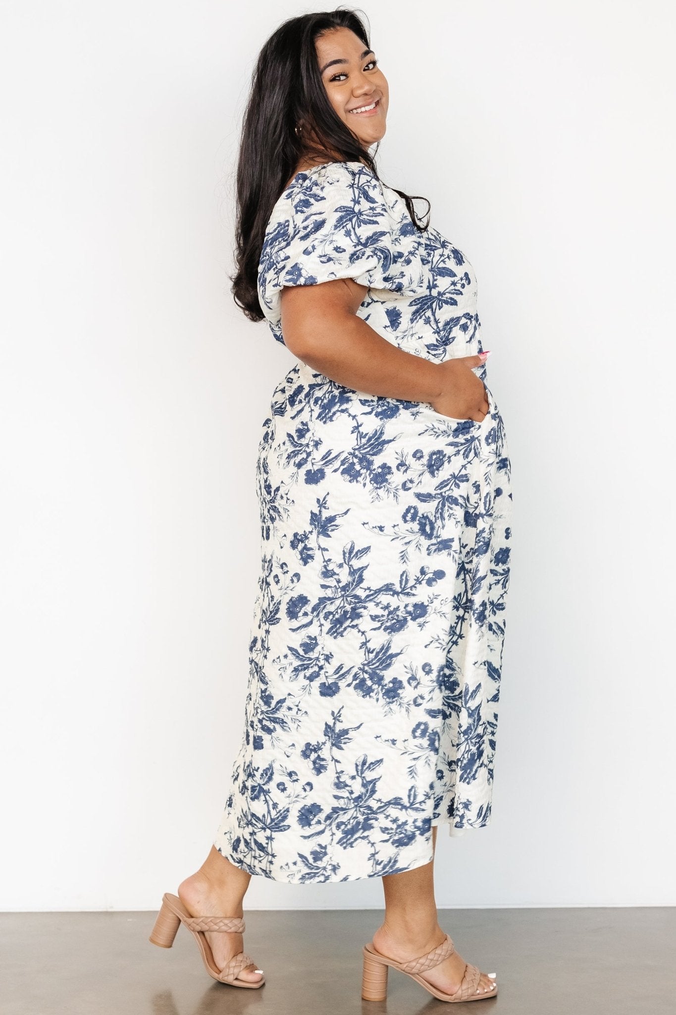 Graceland Maxi Dress | Cream + Navy Floral - Image 6
