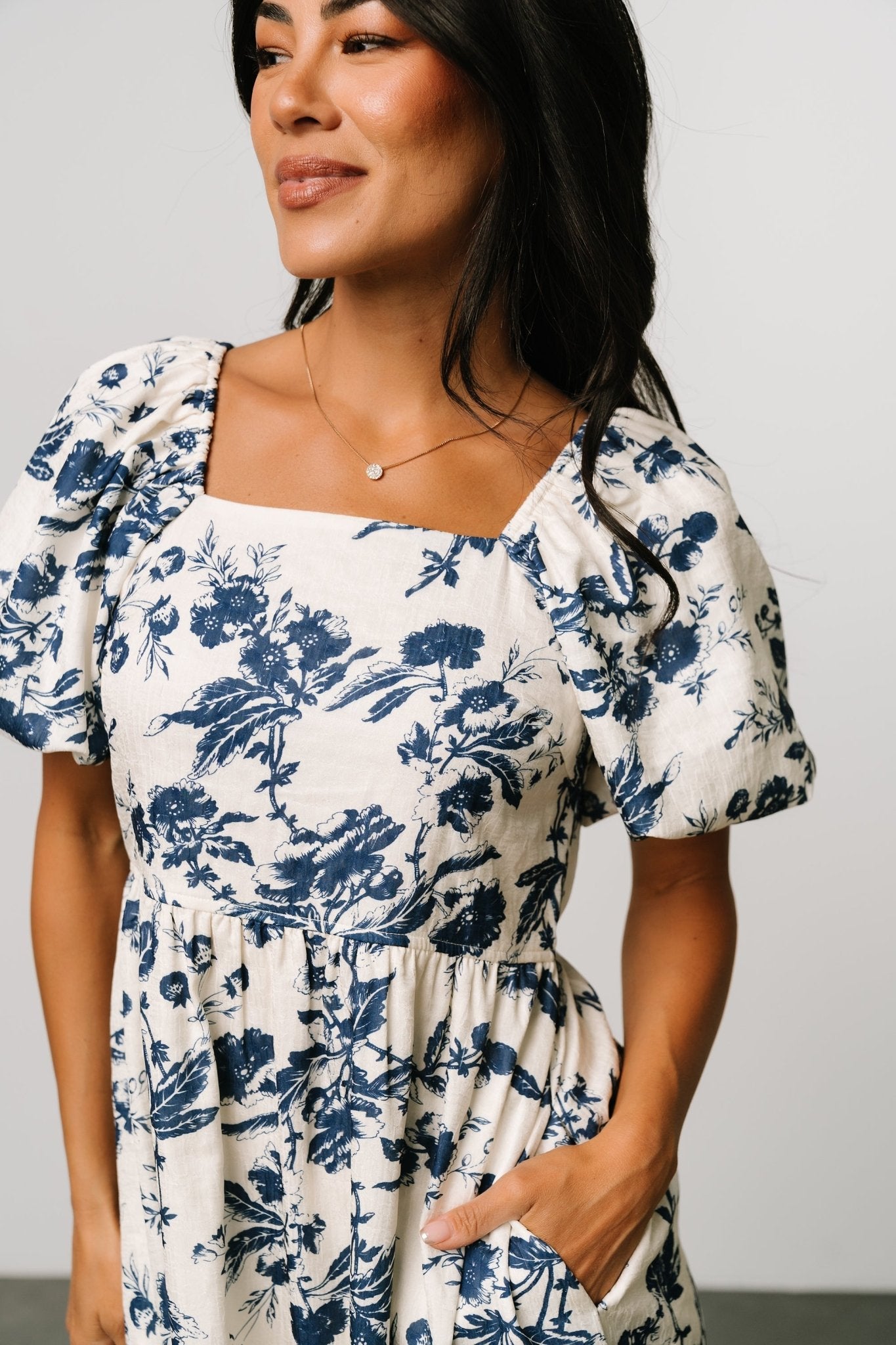 Graceland Maxi Dress | Cream + Navy Floral - Image 3