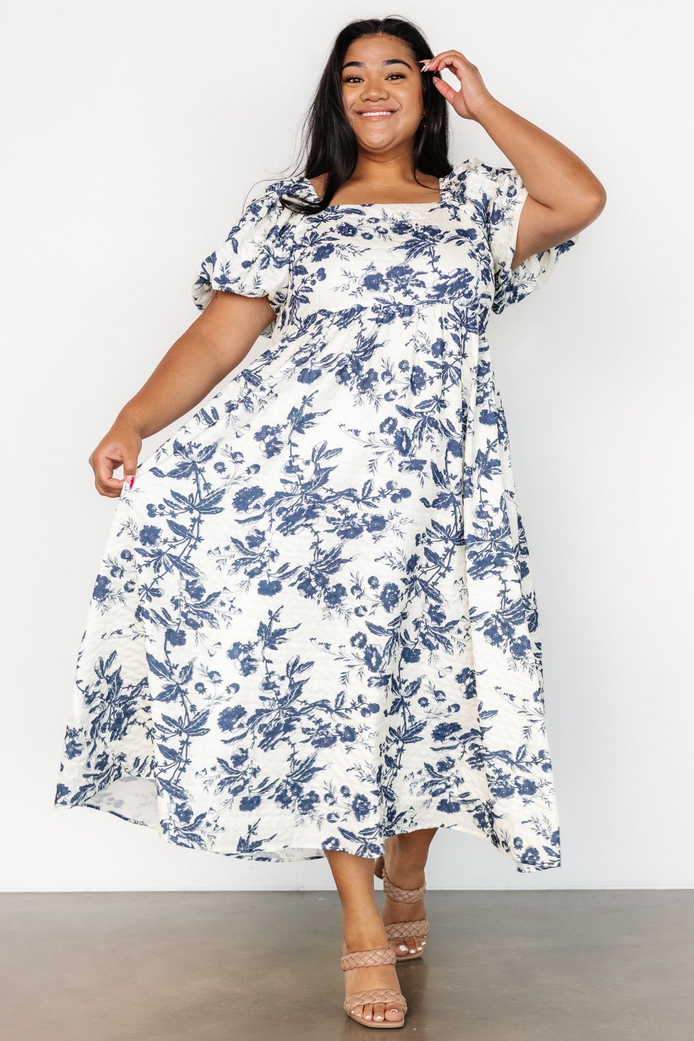 Graceland Maxi Dress | Cream + Navy Floral - Image 2