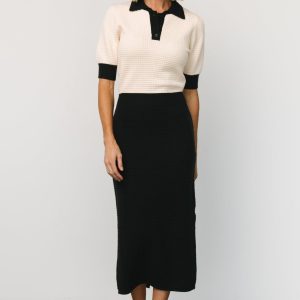 Gwendolyn Collared Midi Dress | Navy + Cream
