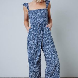 Hadley Smocked Jumpsuit | Navy