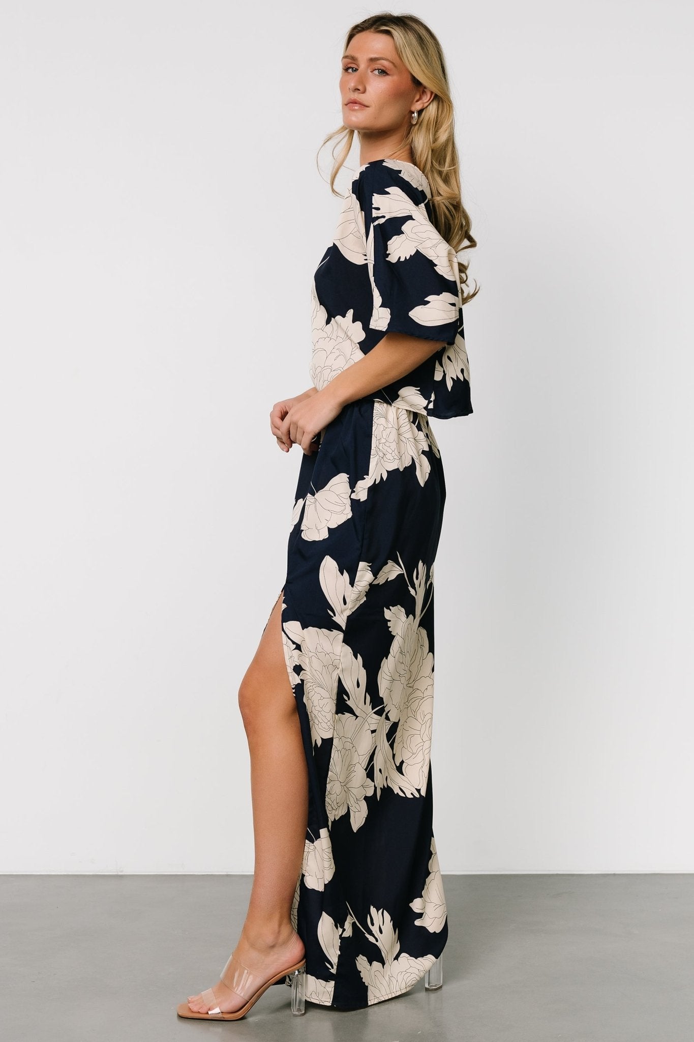 Halston Maxi Dress | Navy + Cream - Image 5
