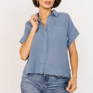 Hammond Short Sleeve Top | Slate Blue