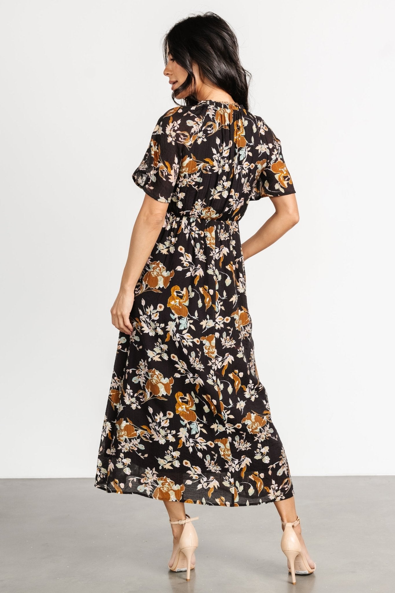 Hathaway Midi Dress | Black Floral - Image 4