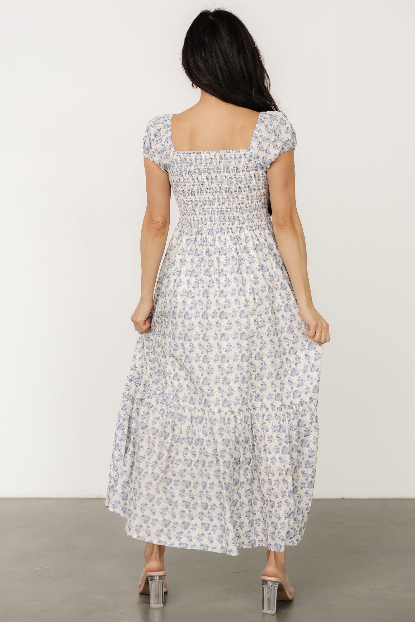 Haven Bow Dress | Ivory + Blue Floral - Image 4