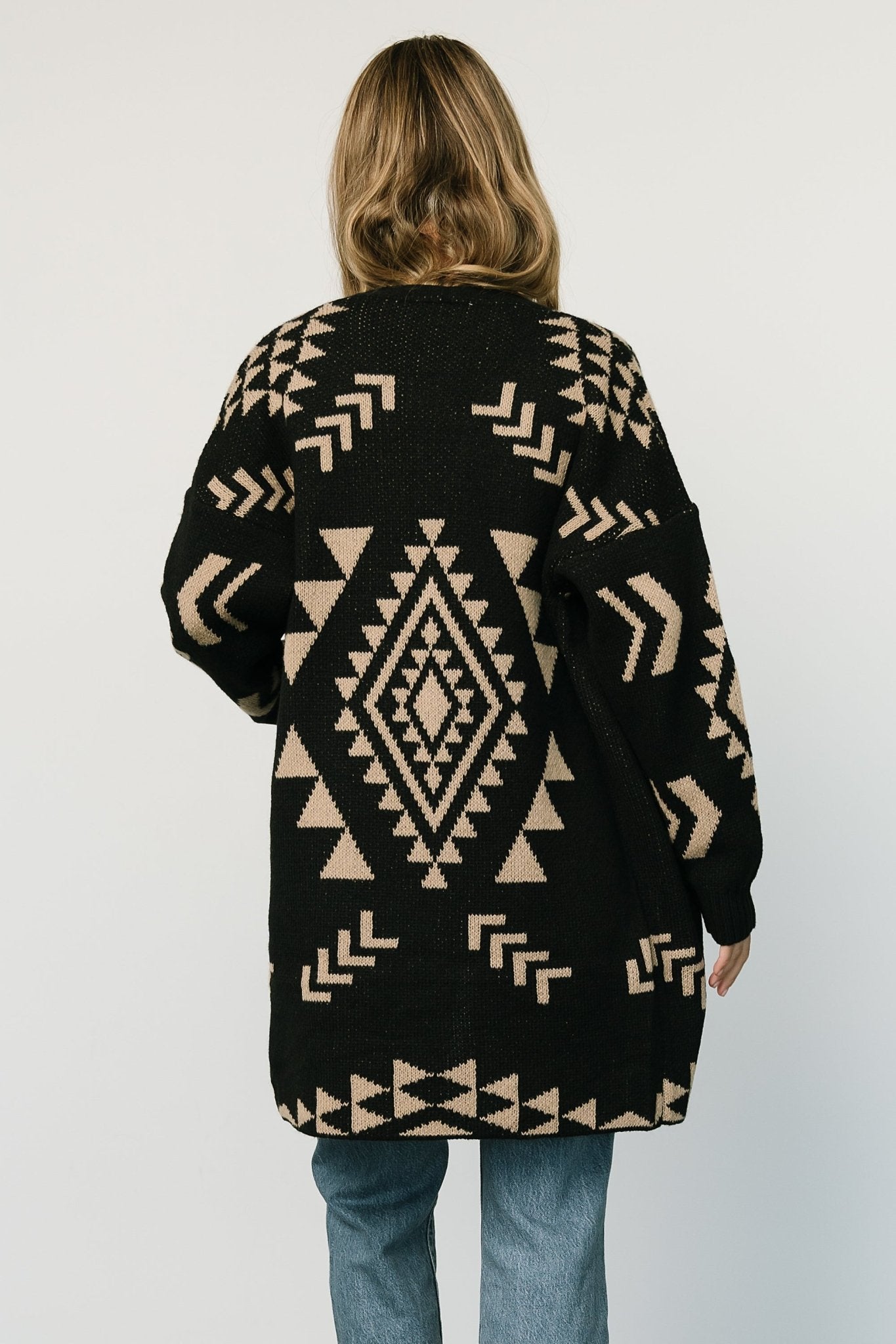 Hays Oversized Cardigan | Black + Tan - Image 6
