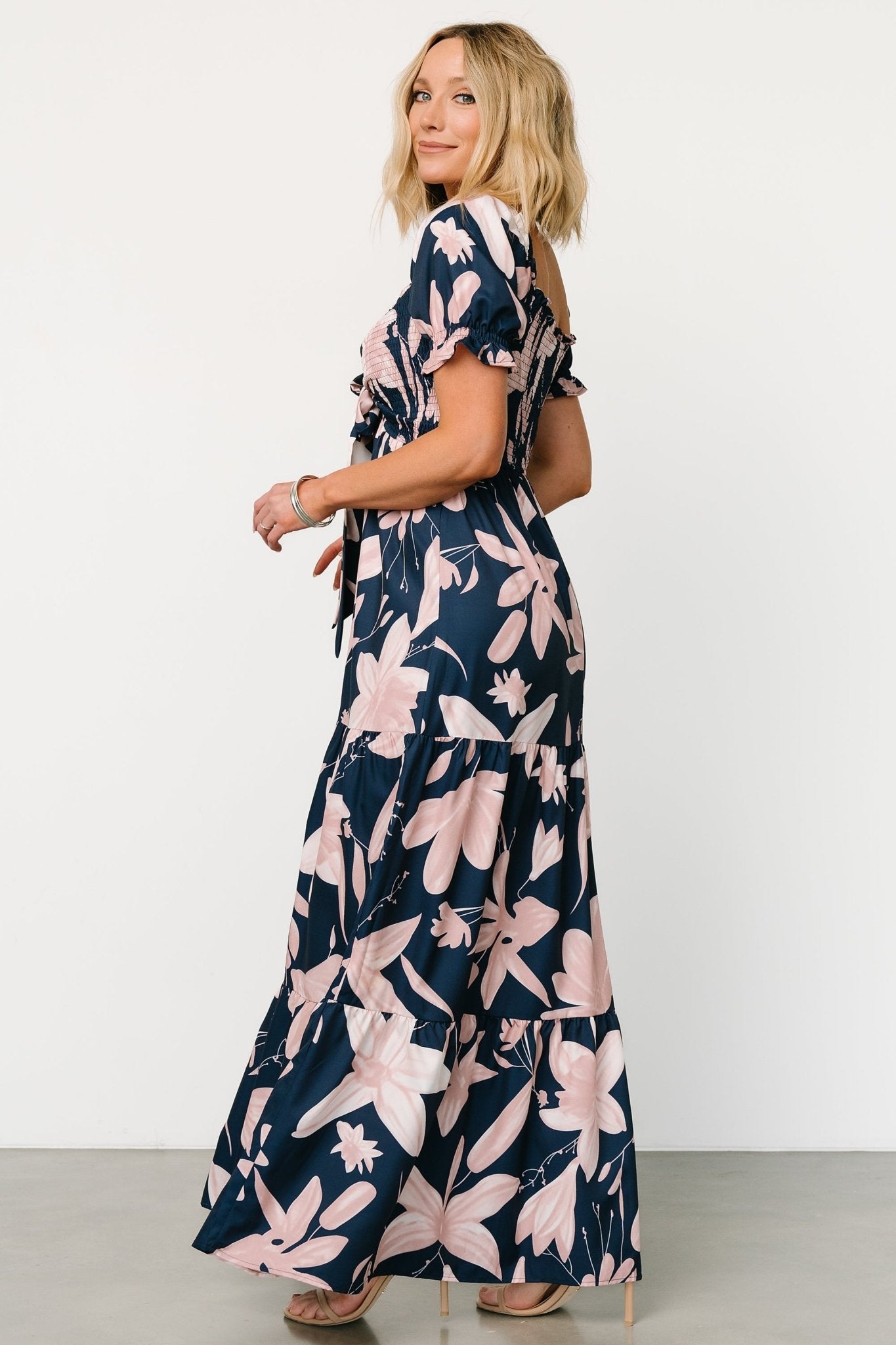 Hilaria Maxi Dress | Navy + Blush - Image 5