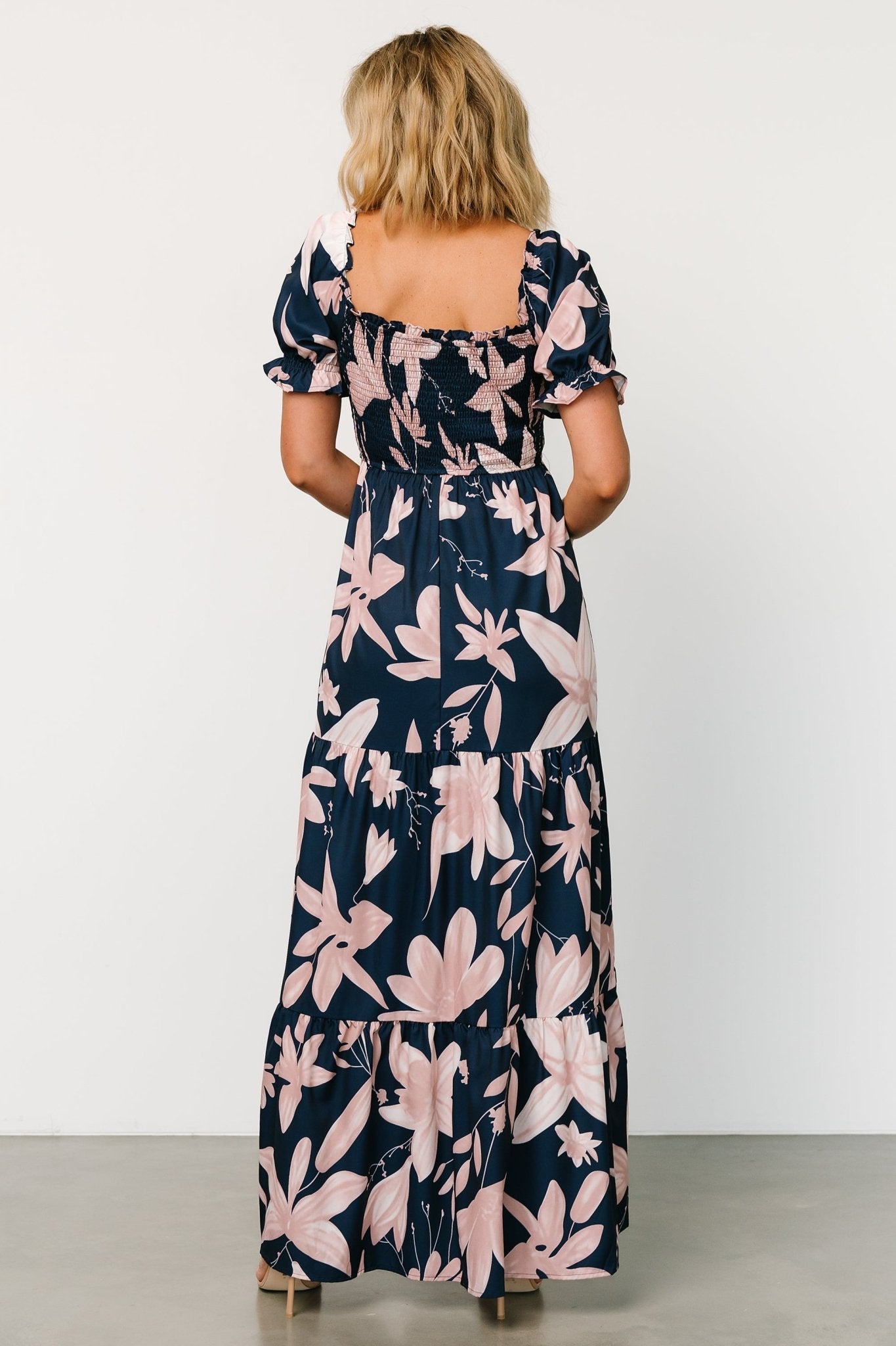 Hilaria Maxi Dress | Navy + Blush - Image 6