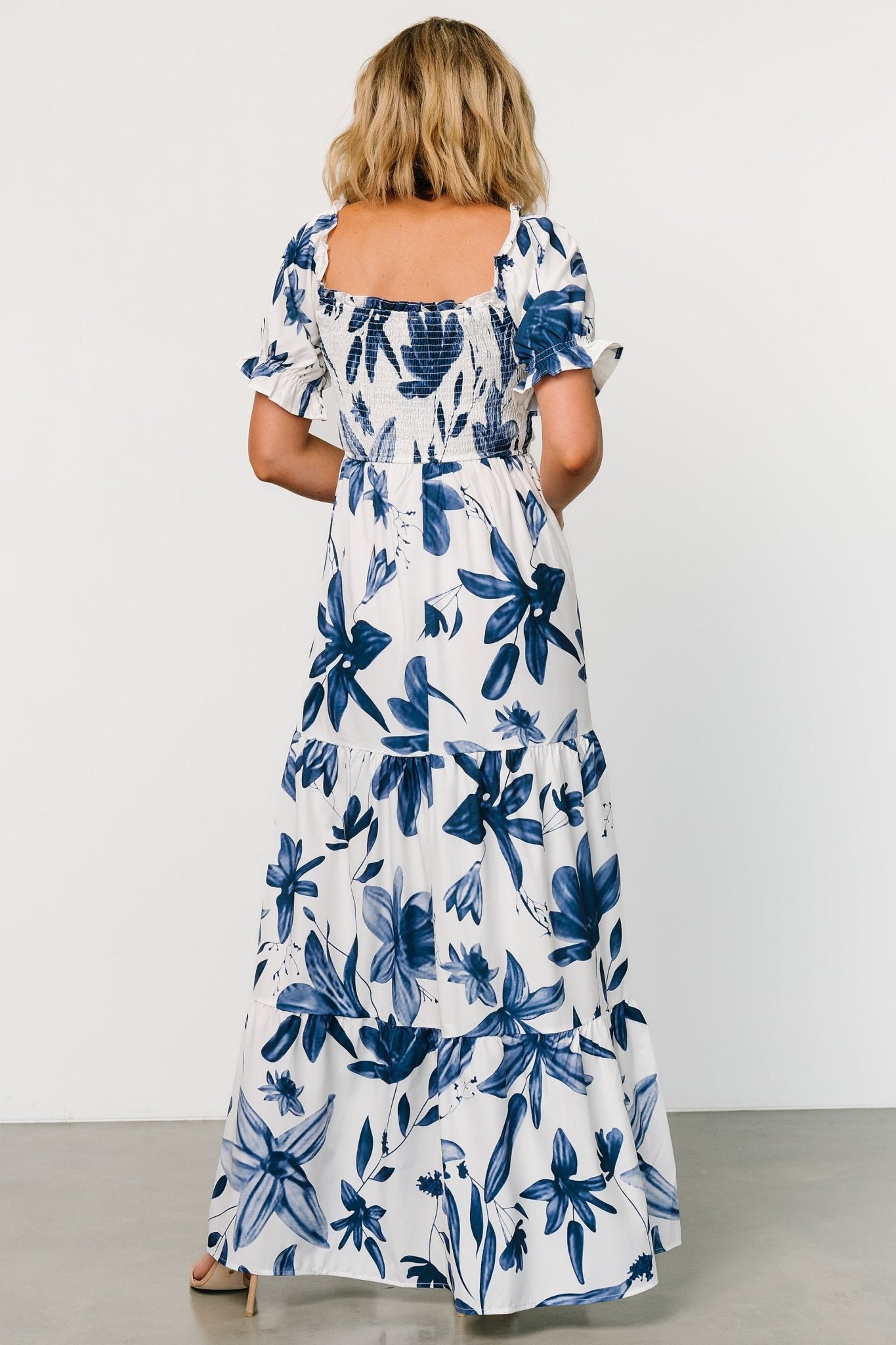Hilaria Maxi Dress | White + Blue - Image 6