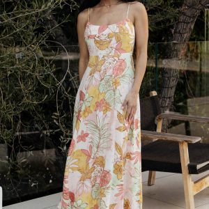 Hilo Back Tie Maxi Dress | Multi