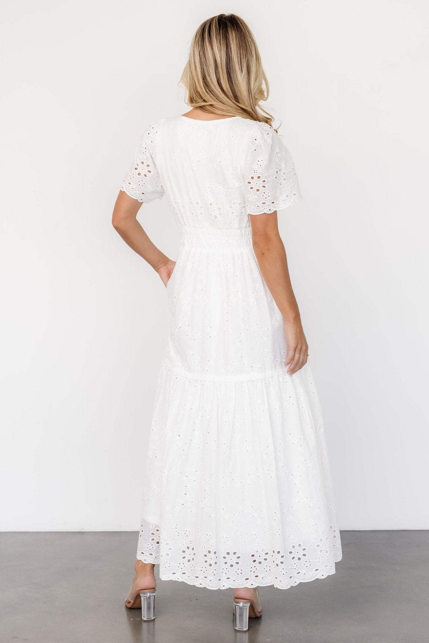 Hyacinth Eyelet Maxi Dress | Off White - Image 5