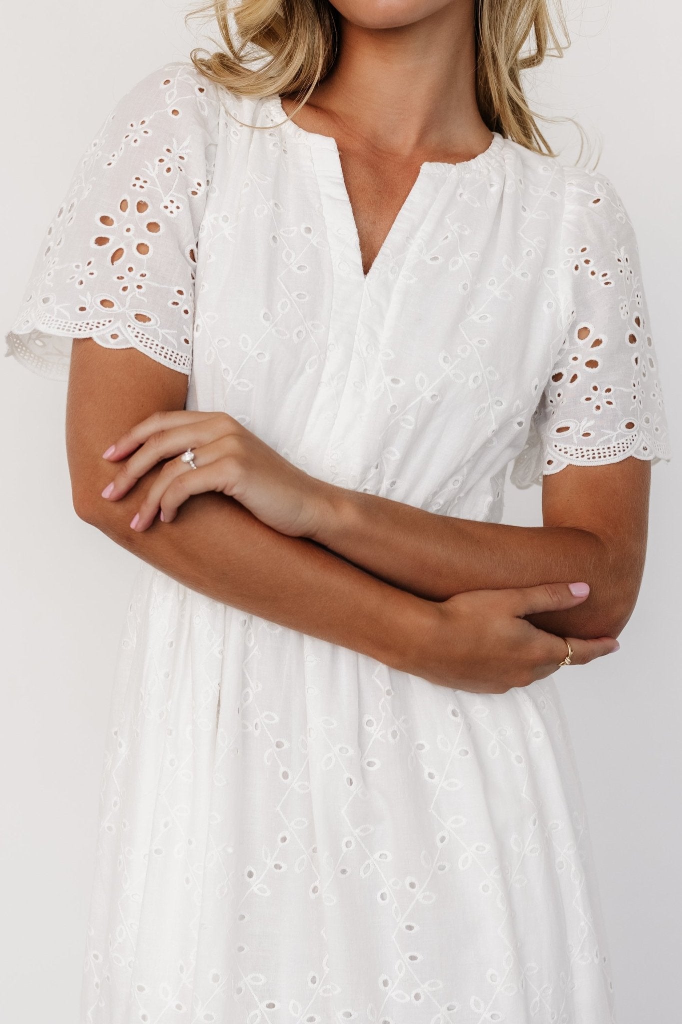 Hyacinth Eyelet Maxi Dress | Off White - Image 2
