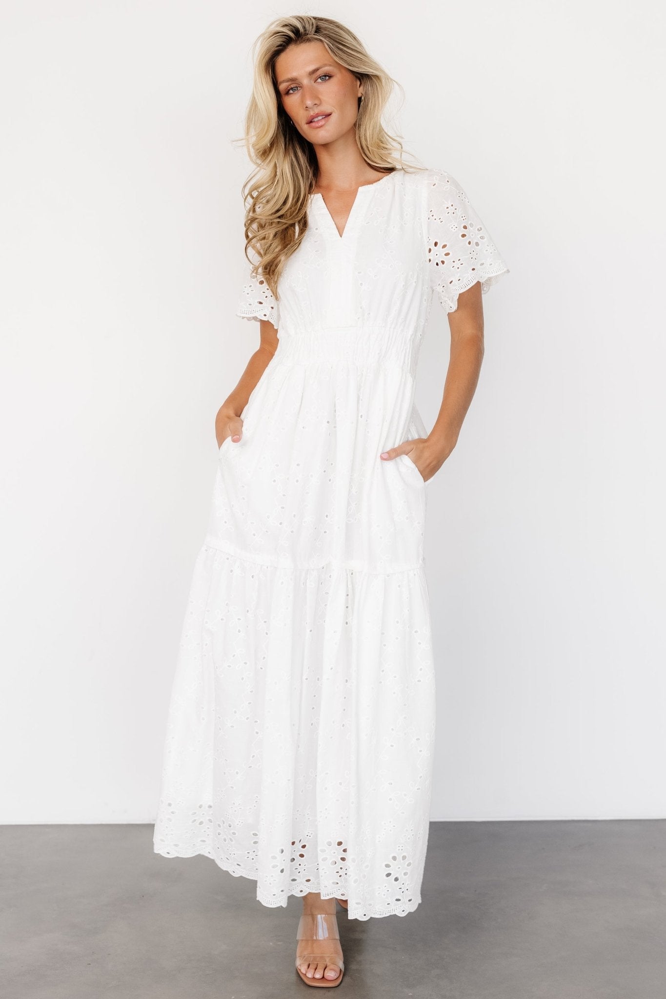 Hyacinth Eyelet Maxi Dress | Off White - Image 4