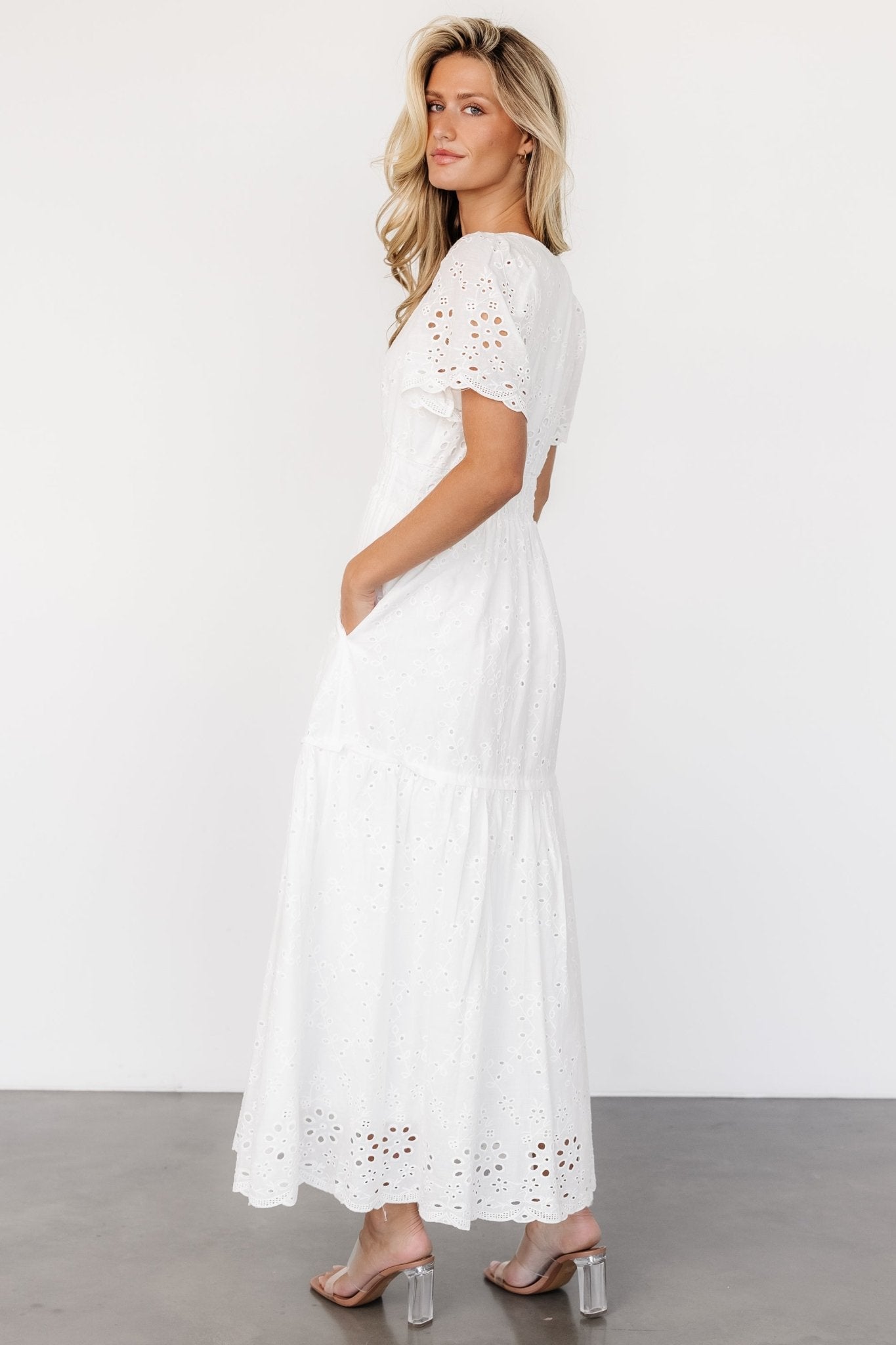 Hyacinth Eyelet Maxi Dress | Off White - Image 3