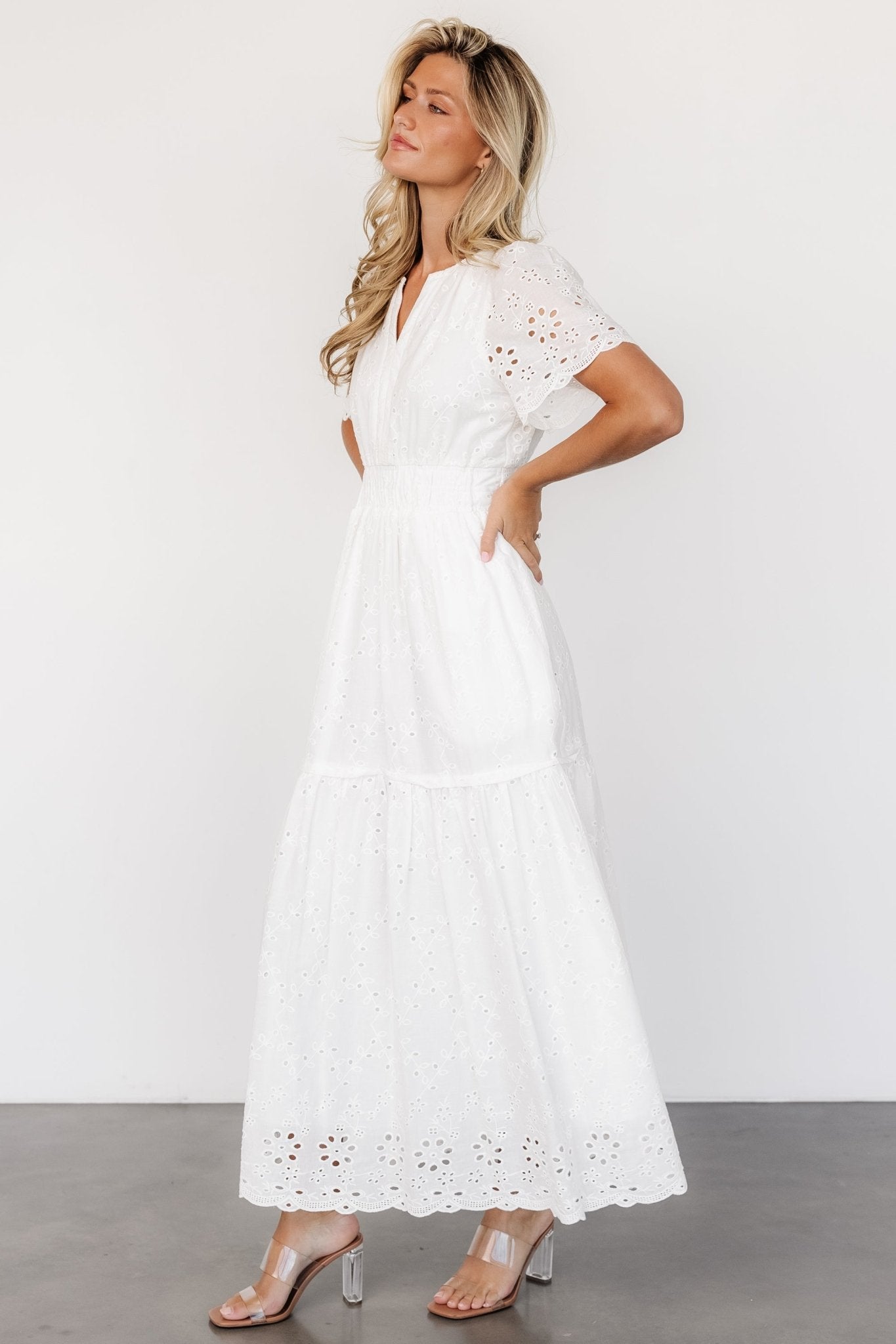 Hyacinth Eyelet Maxi Dress | Off White - Image 6