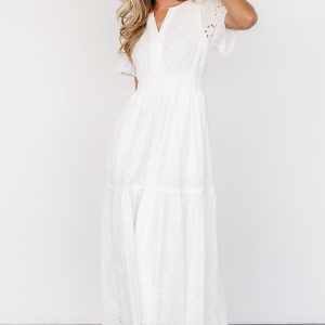 Hyacinth Eyelet Maxi Dress | Off White