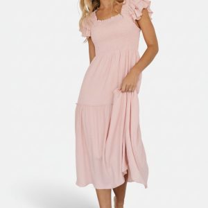 Jacie Smocked Midi Dress | Blush